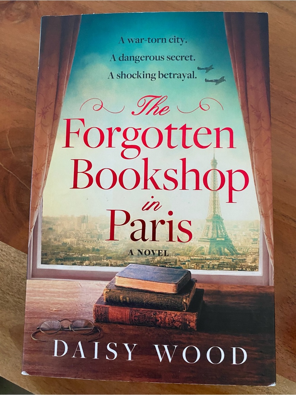 The Forgotten Bookshop in Paris by Daisy Wood - Teal & Red Cover